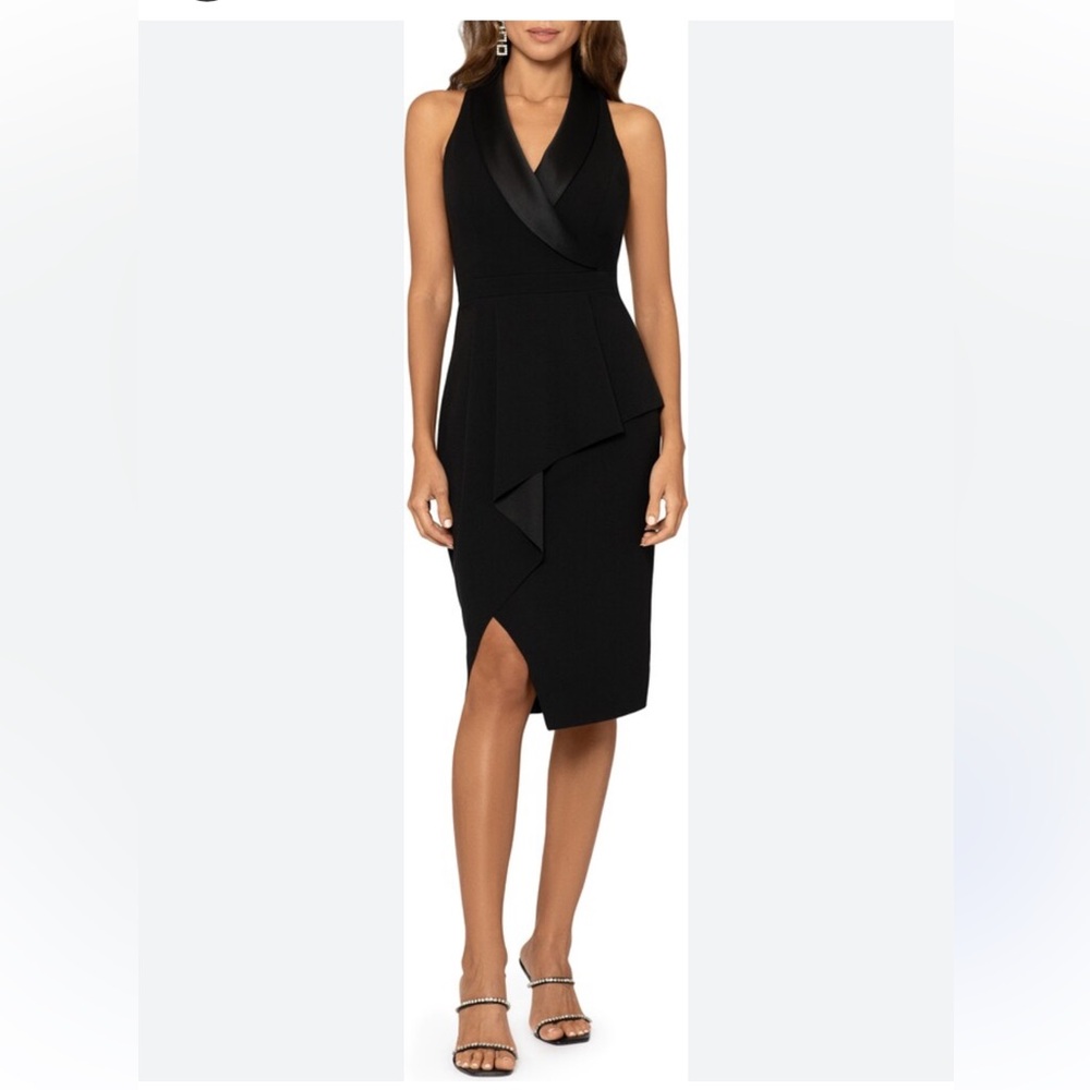 Xscape Sleeveless Scuba Crepe Tuxedo Dress Size 12